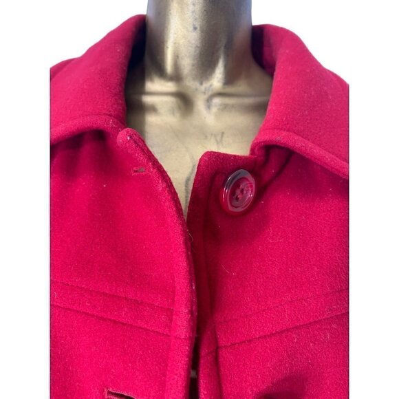 Jason Kole Wool Blend Coat L Single Breasted Lined Car Coat Red Capsule Office - Picture 2 of 6